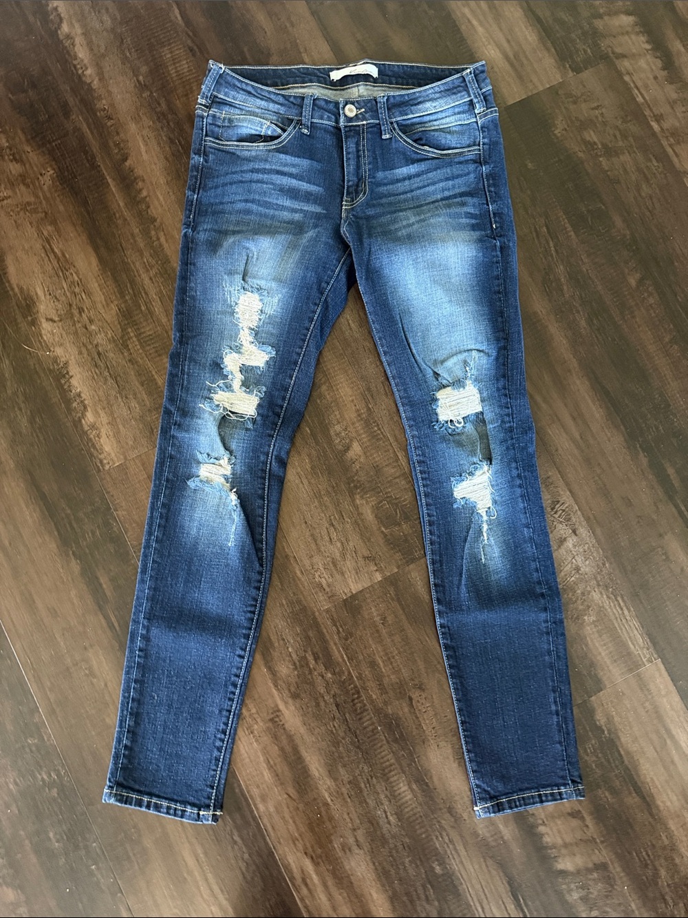 KanCan Distressed Dark Blue Skinny Jeans